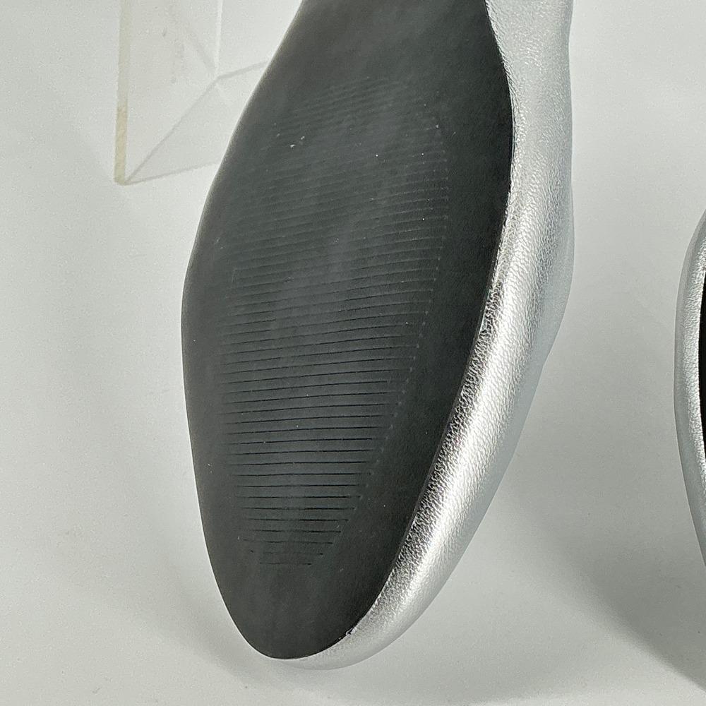 Open Edit Size 10 Silver Metallic Leather Pointed Ballet Flats NEW Madyson $80 - Picture 9 of 14